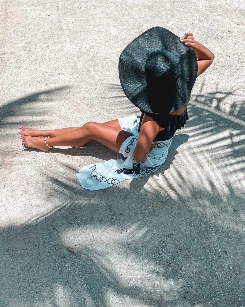 Lanzom Womens 5.7 Inches Big Bowknot Straw Hat Large Floppy Foldable Roll up Beach Cap Sun Hat UPF 50+ - Image 4